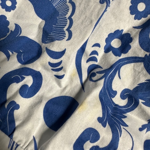 Borgo De Nor Julia Cotton Dress Venezia Blue Off the Shoulder Button UK 12 US 8 - Picture 11 of 11